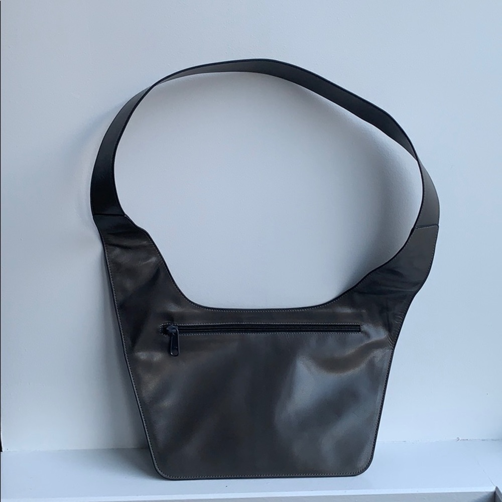 Dark Star Leather gray crossbody sling bag